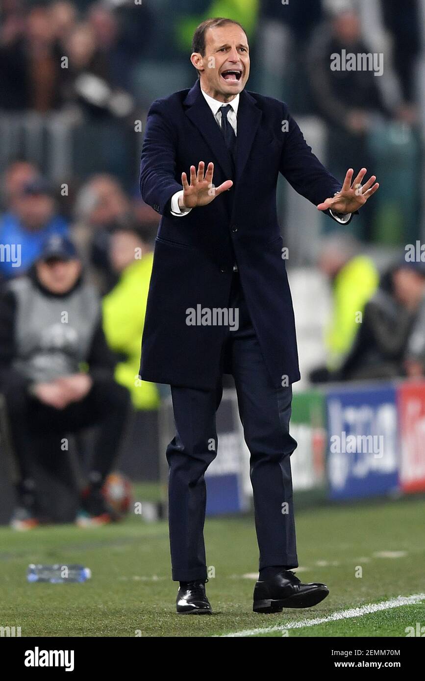 Massimiliano Allegri of Juventus reacts during the Uefa Champions ...