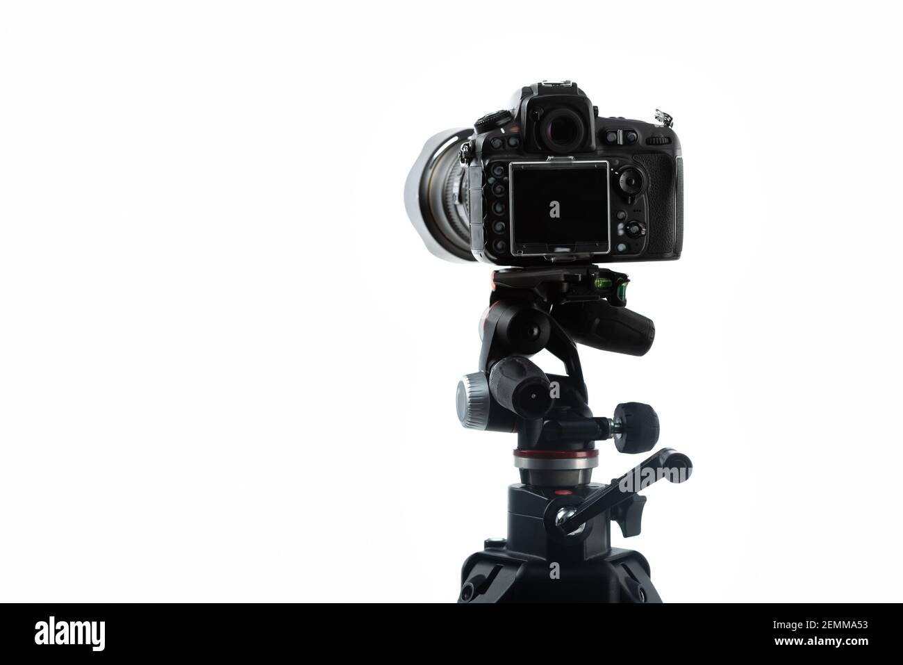 professional digital camera on tripod isolated on white Stock Photo - Alamy