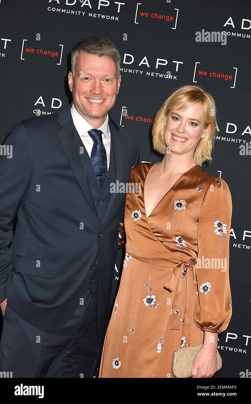 actress Abigail Hawk, from " Blue Bloods" and husband Bryan Spies attend The 2019 Adapt Leadership Awards on March 14, 2019 at Cipriani 42nd Street in New York, New York, USA> Robin