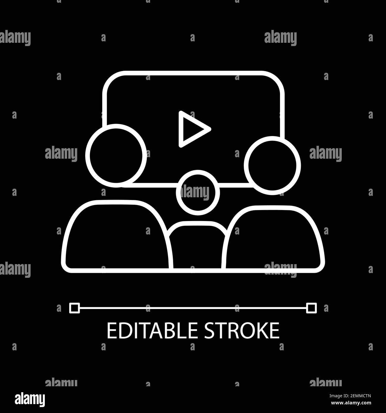 Family picture white linear icon for dark theme Stock Vector Image ...