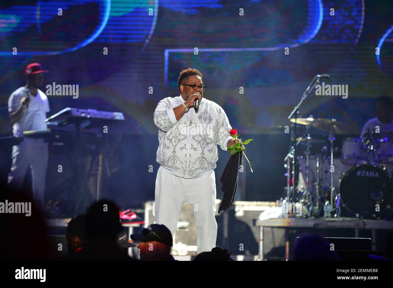 Dave Hollister, of Blackstreet performs during the 14th Annual Jazz in the Gardens Music Festival Day 1 at Hard Rock Stadium on March 9, 2019 in Miami Gardens, Florida Stock Photo
