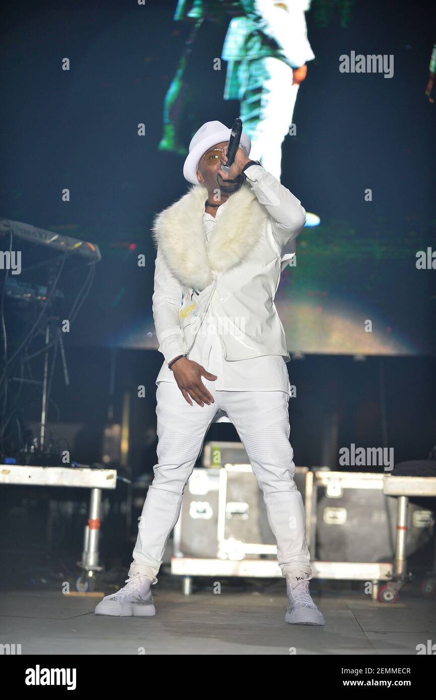 Teddy Riley performs during the 14th Annual Jazz in the Gardens Music Festival Day 1 at Hard Rock Stadium on March 9, 2019 in Miami Gardens, Florida Stock Photo