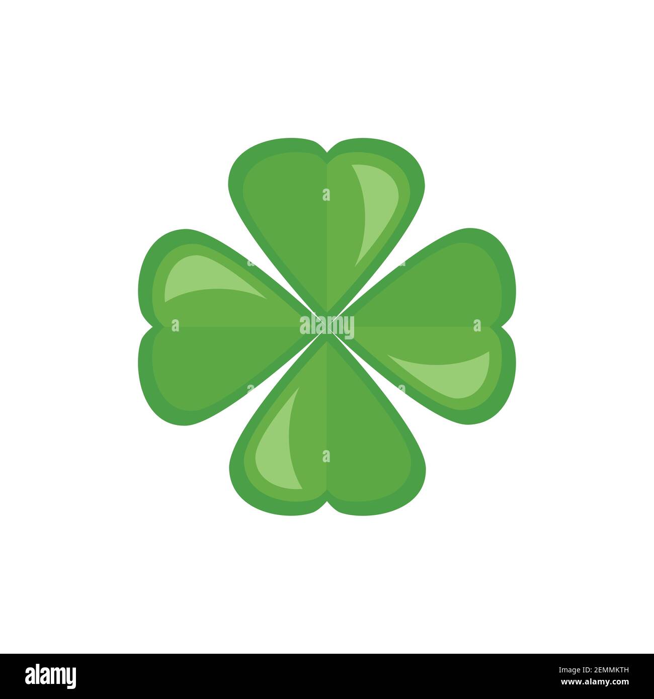 Four leaf clover icon. Green herb Isolated on white. St Patrick day ...