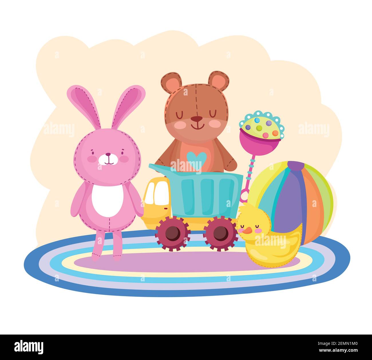 kids toys carpet bear rabbit Stock Vector Image & Art Alamy