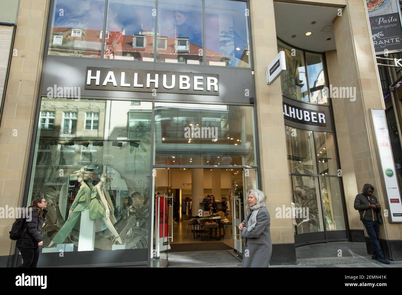 A shop of Hallhuber is seen in the pedestrian zone in Munich, Germany on  March 18, 2019. (Photo by Alexander Pohl/Sipa USA Stock Photo - Alamy