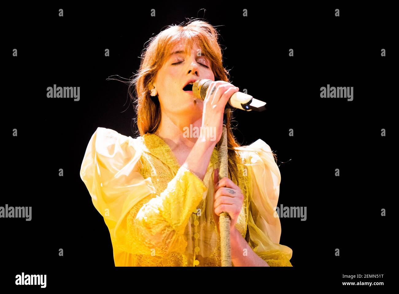 The English musician, singer, songwriter, and producer Florence