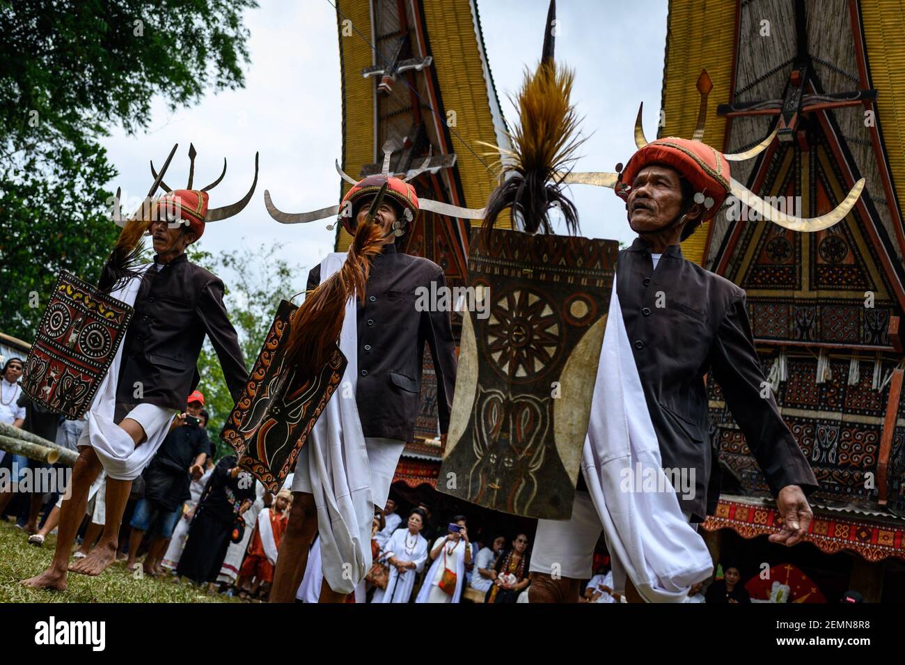 Torajah Communal Ritual Residents wearing traditional clothes are seen performing rituals ...