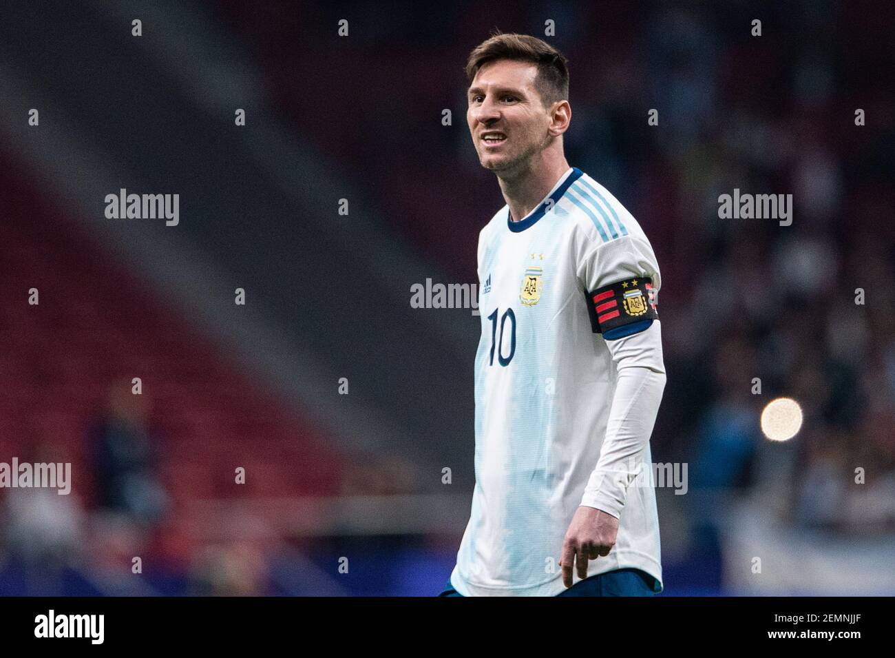 Leo Messi of Argentina during the friendly match between Argentina vs Venezuela, Wanda Metropolitano Stadium, Spain 22 MAR 2019. (Photo by pressinphoto/Sipa USA Stock Photo -