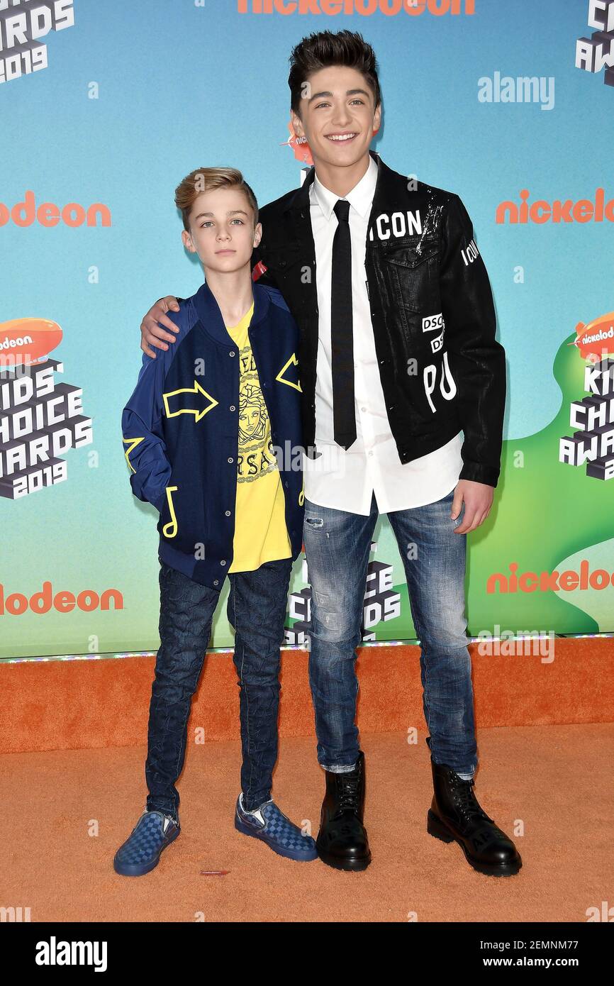 Avi Angel and Asher Angel at Nickelodeon's 2019 Kids' Choice Awards