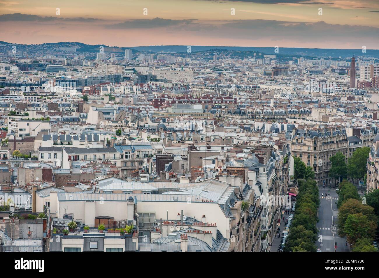 Arc de triomphe rooftop view hi-res stock photography and images - Alamy