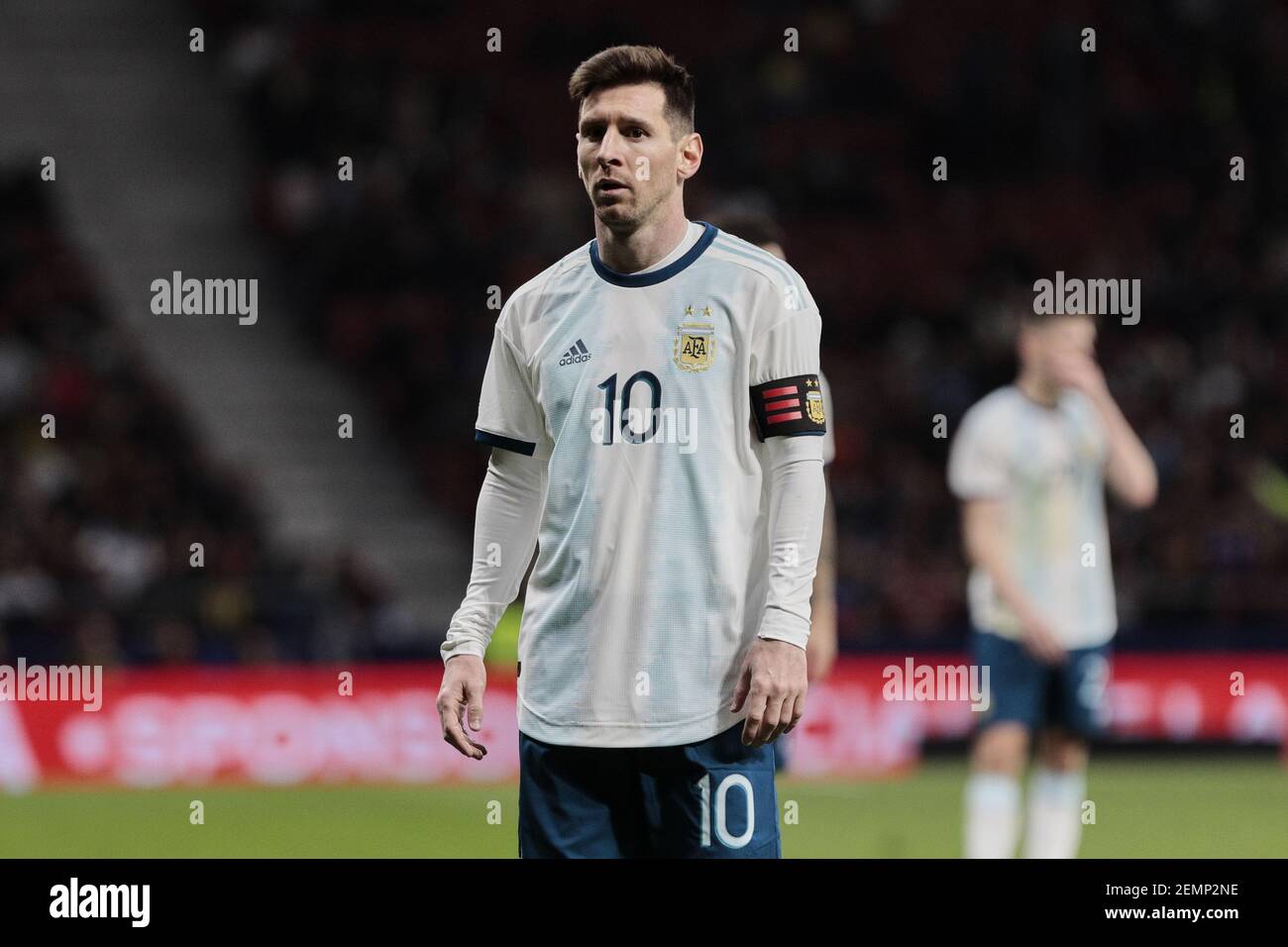 Argentina's Leo Messi during International Adidas Cup match between  Argentina and Venezuela at Wanda Metropolitano Stadium in Madrid, Spain.  March 22, 2019. (Photo by A. Perez Meca/Alter Photos/Sipa USA Stock Photo -