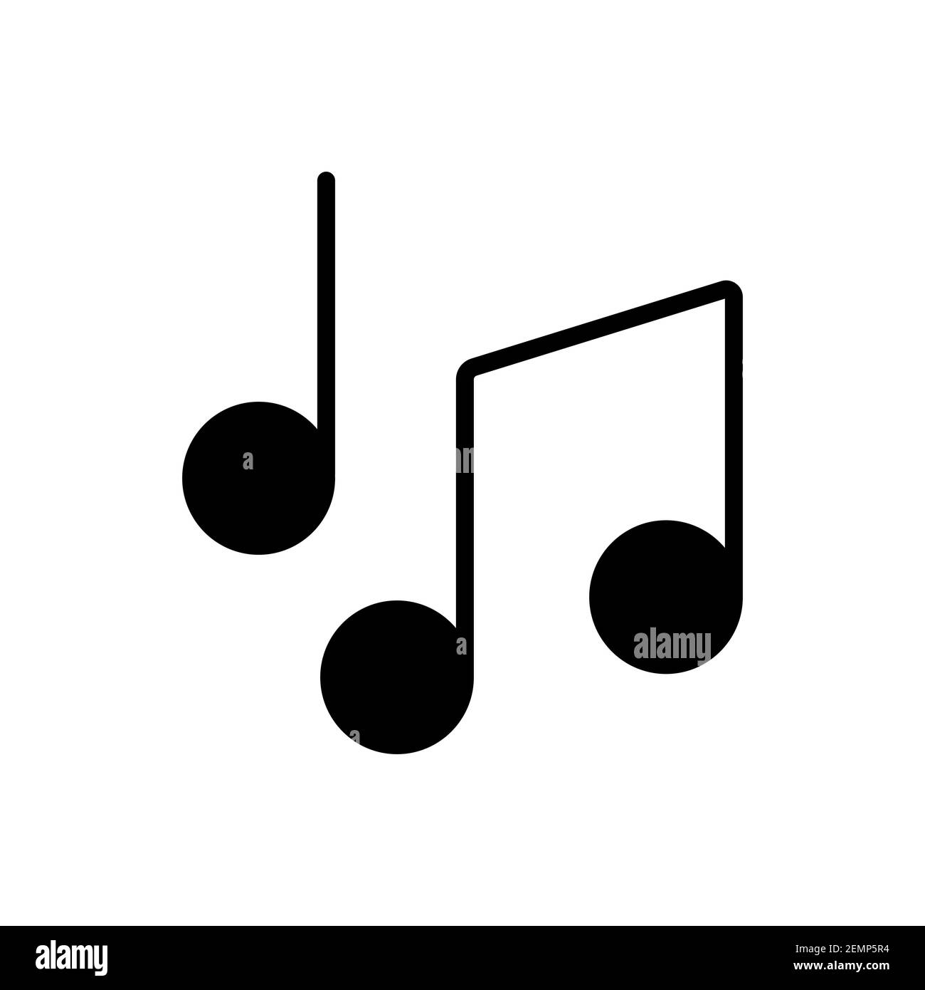 Music notes, song, melody or tune flat vector glyph icon. Graph symbol ...