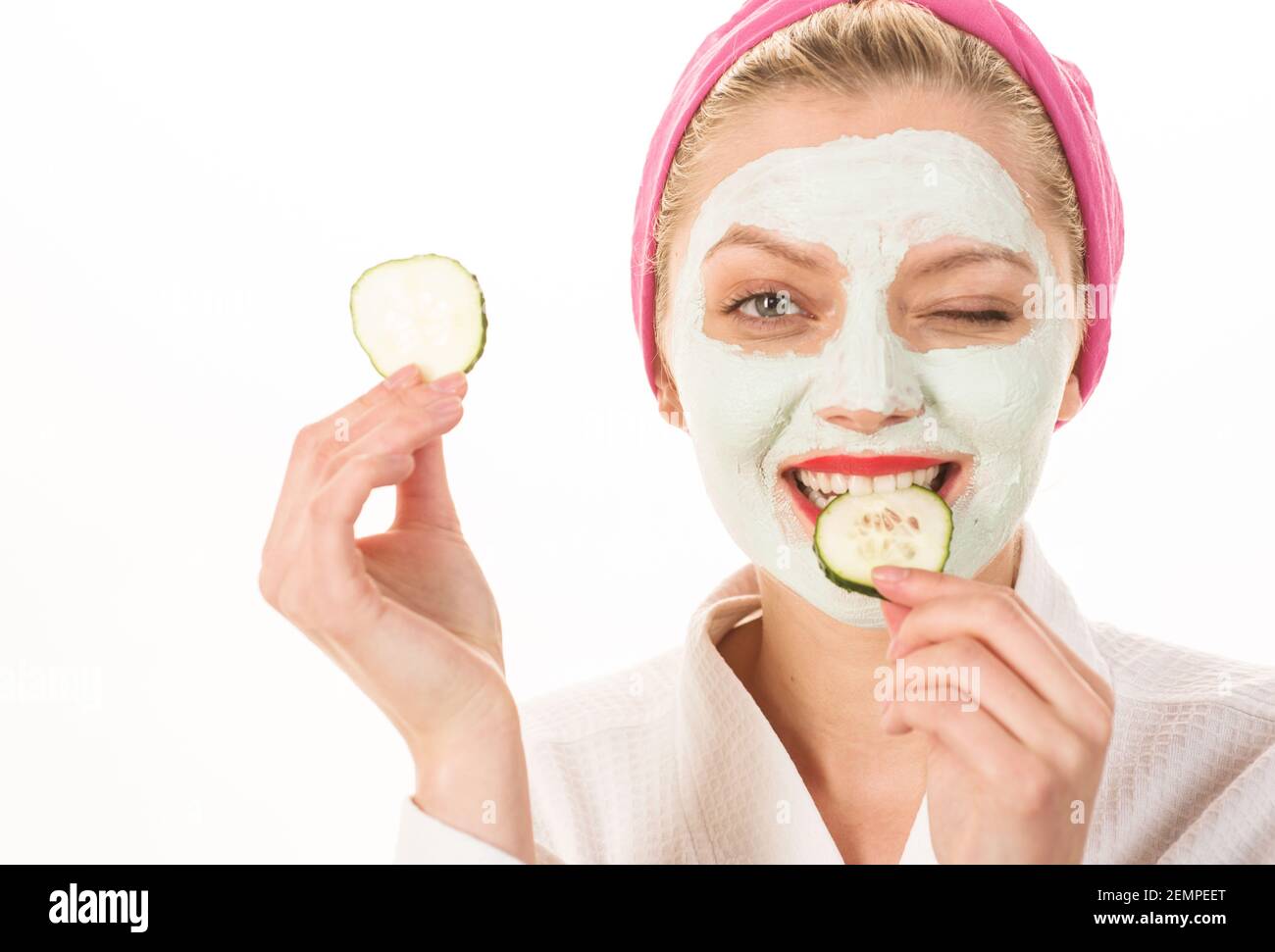 Girl with cucumber hi-res stock photography and images - Alamy