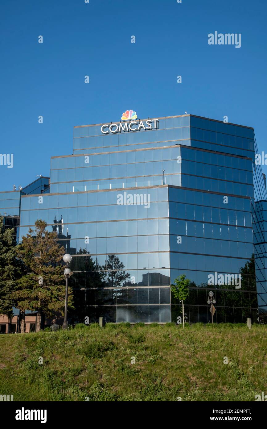 St. Paul, Minnesota.  Comcast regional headquarters. Comcast is the largest cable provider in the United States. Stock Photo