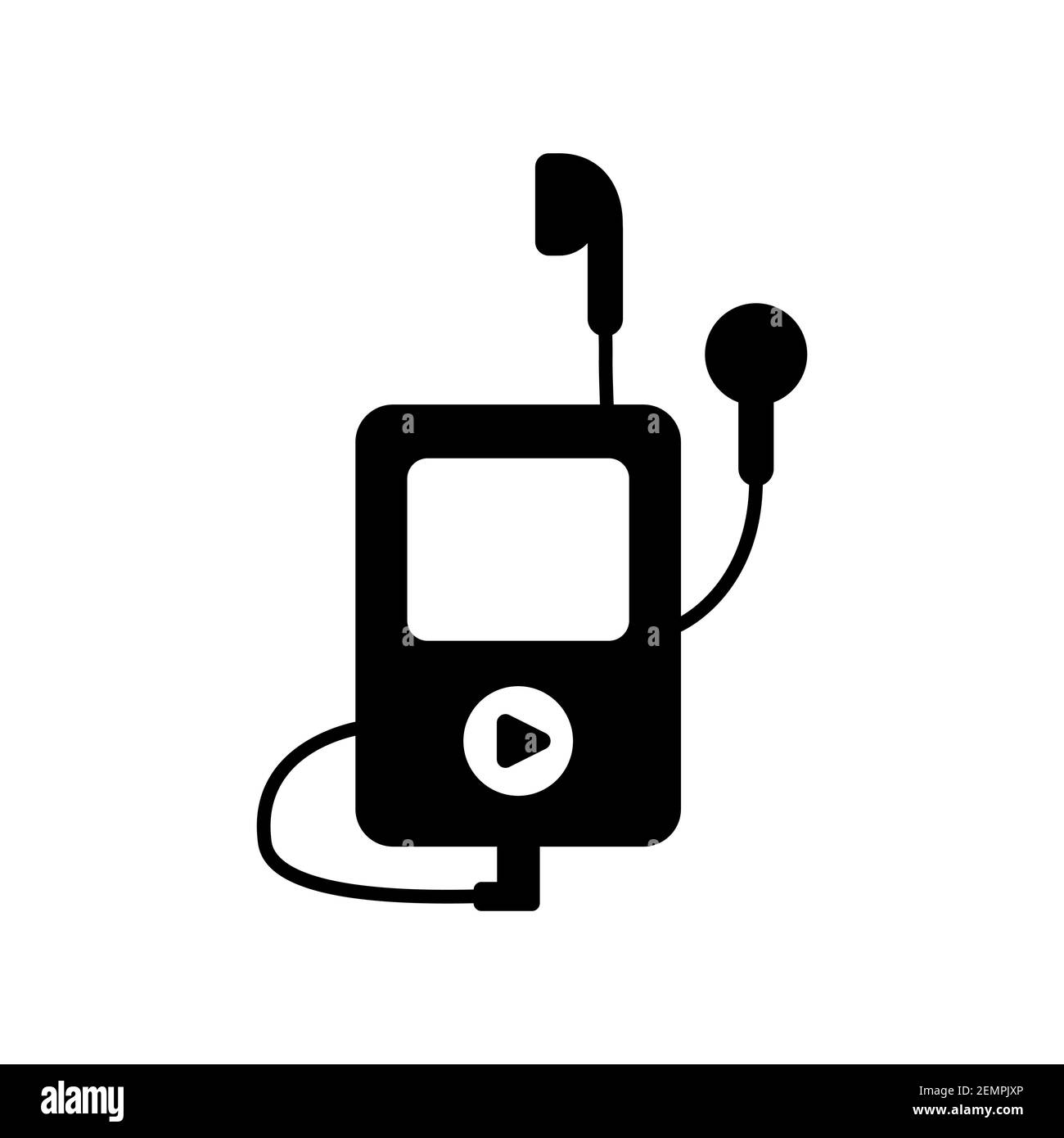 Mp3 player isolated earphones Black and White Stock Photos & Images - Page  2 - Alamy