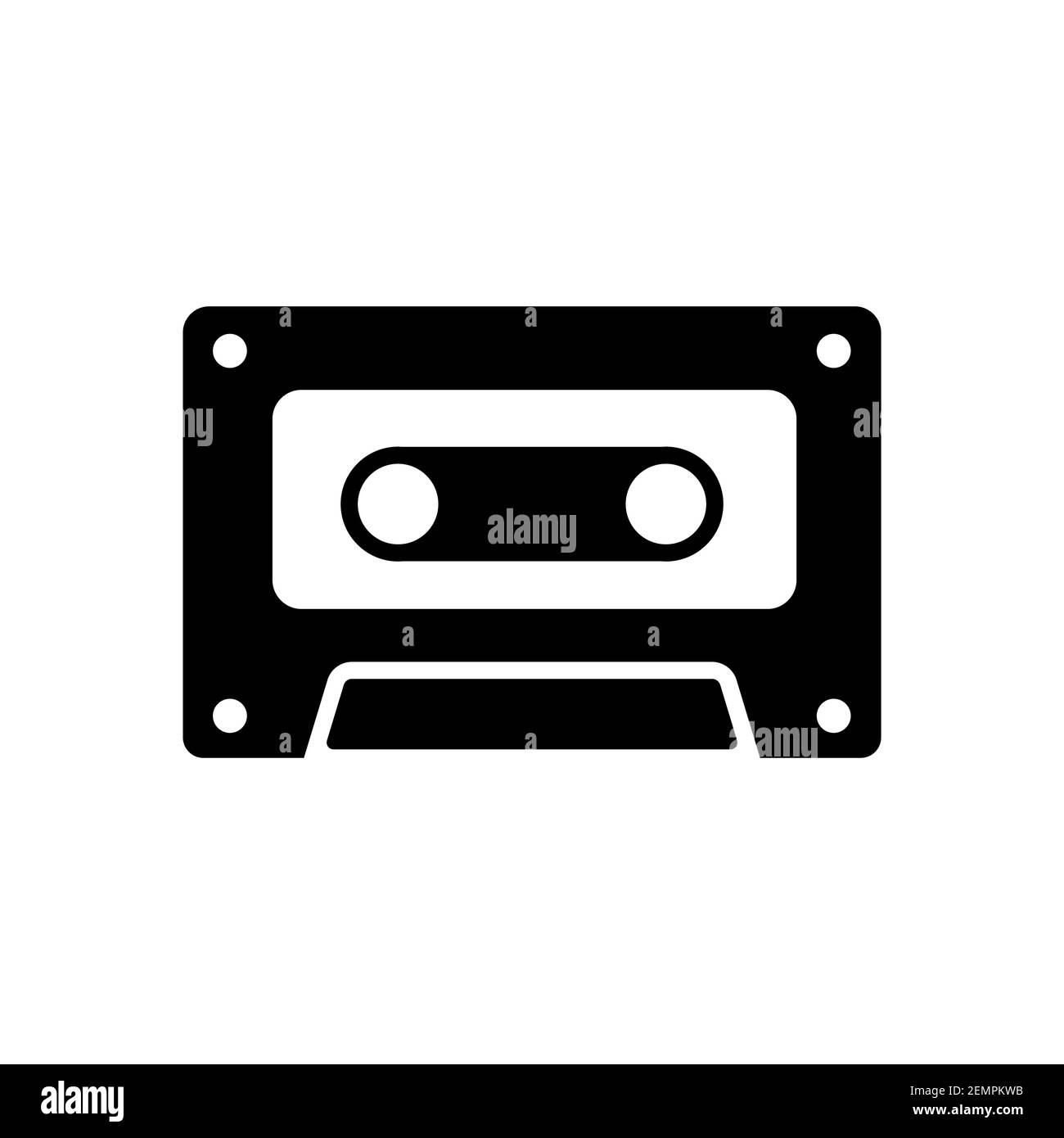 Audio cassette tape vector glyph icon. Music sign. Graph symbol for music and sound web site and