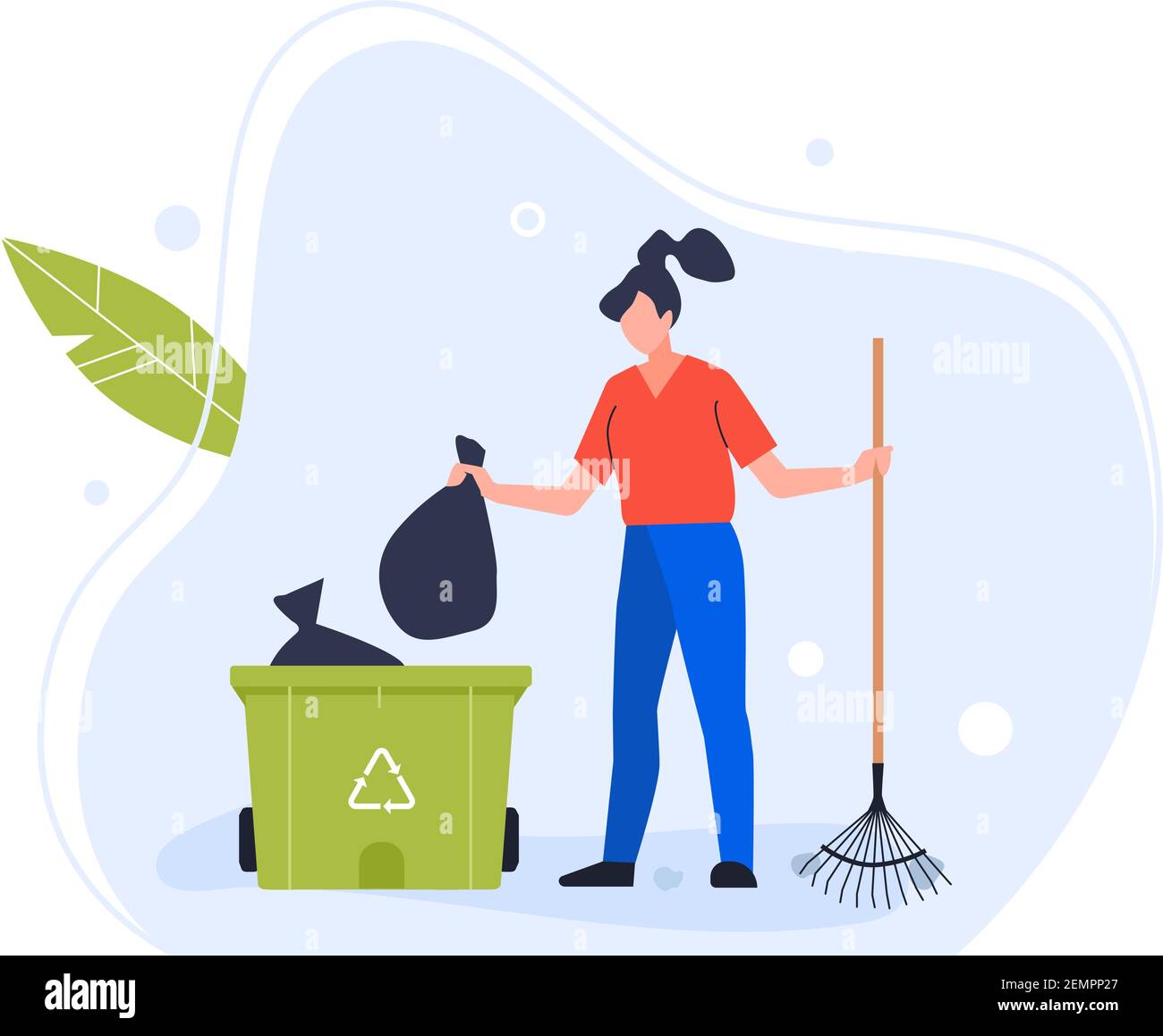 Babe Woman In Trash Can Stock Vector Images Alamy