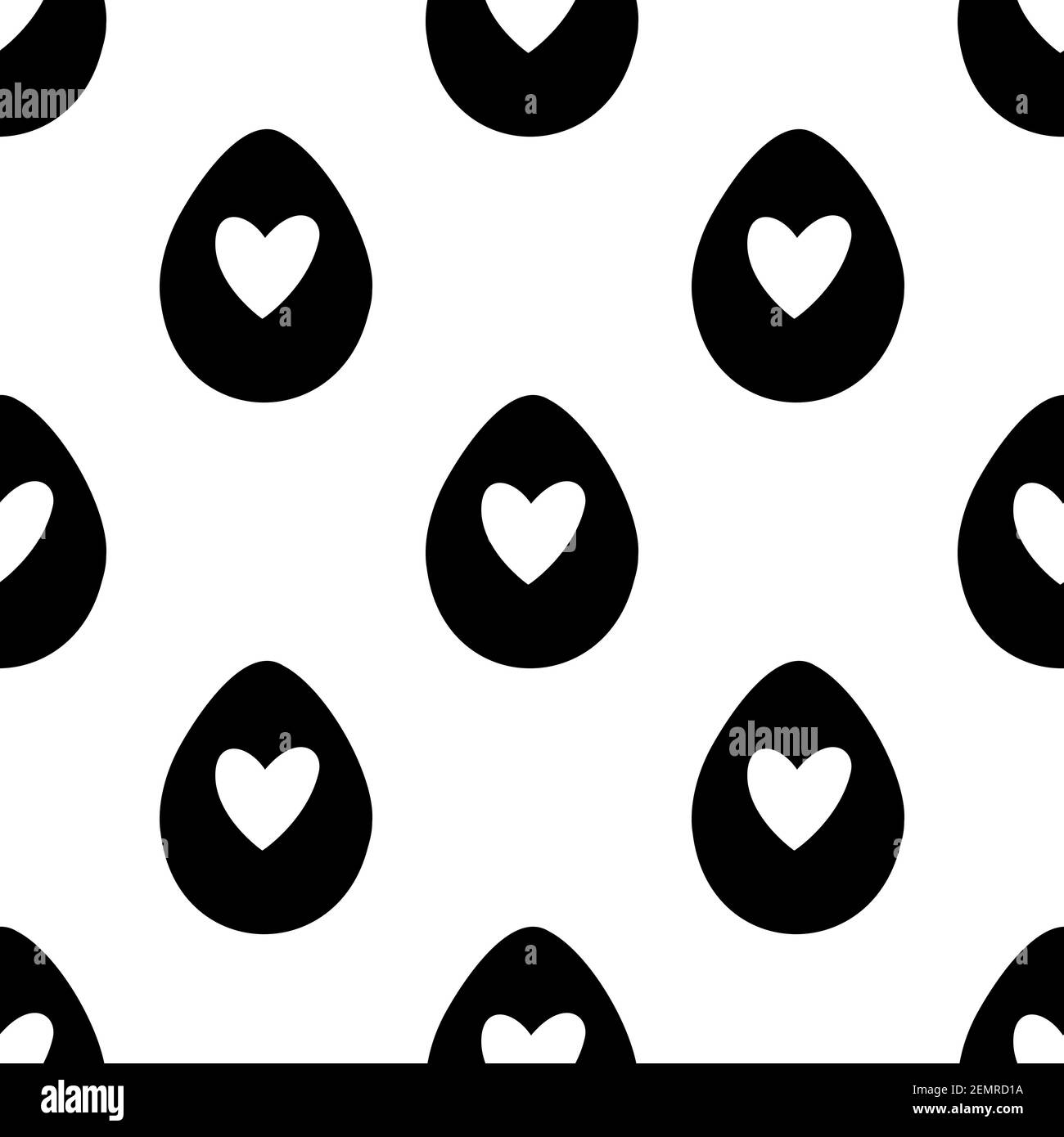 Seamless pattern made from hand drawn Easter eggs illustration. Isolated on a white background. Stock Vector