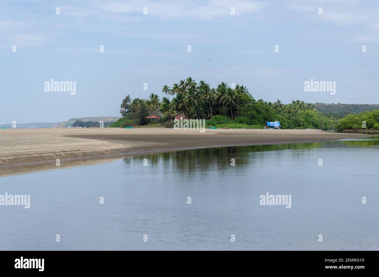 Calm and beautiful Ashvem Beach in North Goa, India Stock Photo - Alamy