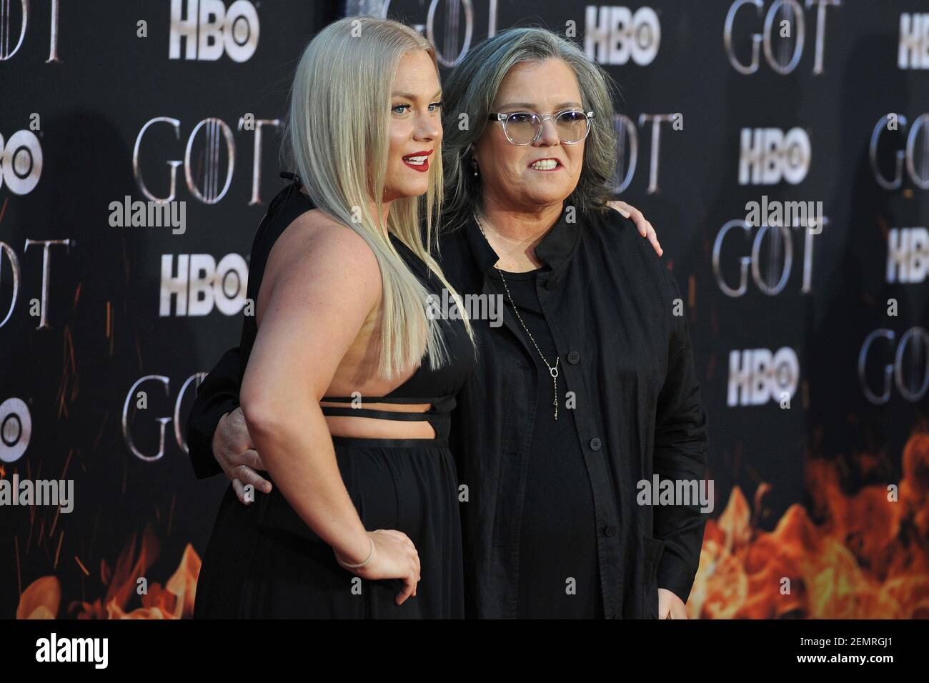 (L-R) Elizabeth Rooney and Rosie O'Donnell attend HBO's 