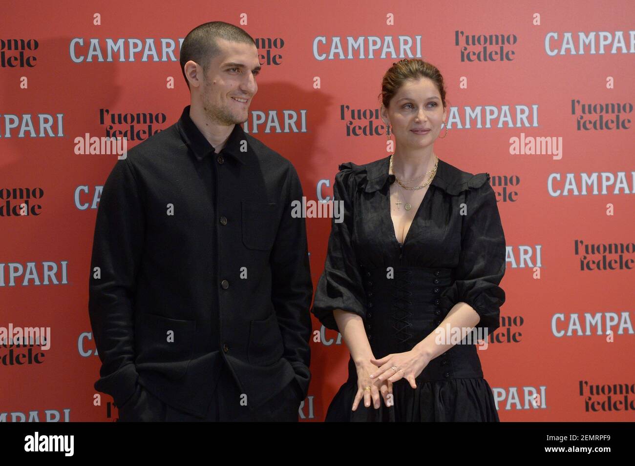 Laetitia Casta and Louis Garrel attends the 'L'uomo fedele' photocall