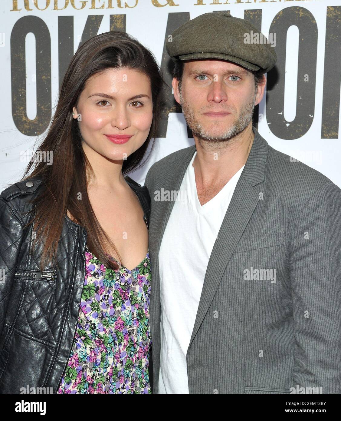 Actor Steven Pasquale (R) and guest attend the opening performance of Oklahoma! at the Circle in the Square Theatre in New York, NY on April 7, 2019. (Photo by Stephen Smith/SIPA USA) Stock Photo
