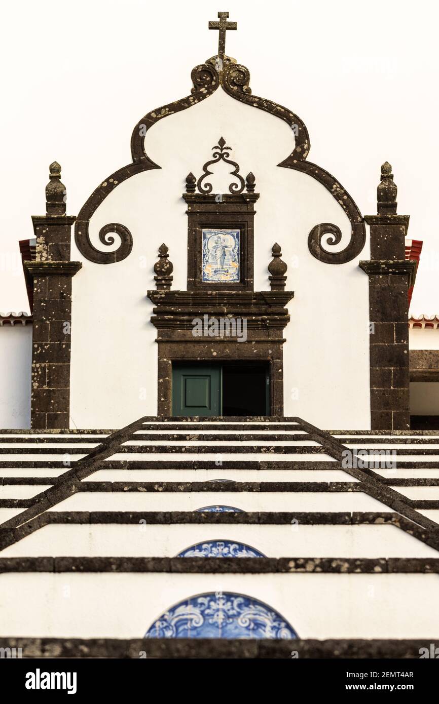 Church of Nossa Senhora da Paz, Vila Franca do Campo at Sao Miguel island, Azores travel destination. Stock Photo