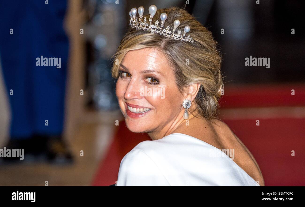 Queen Maxima during dinner for the diplomatic corps at the royal palace ...