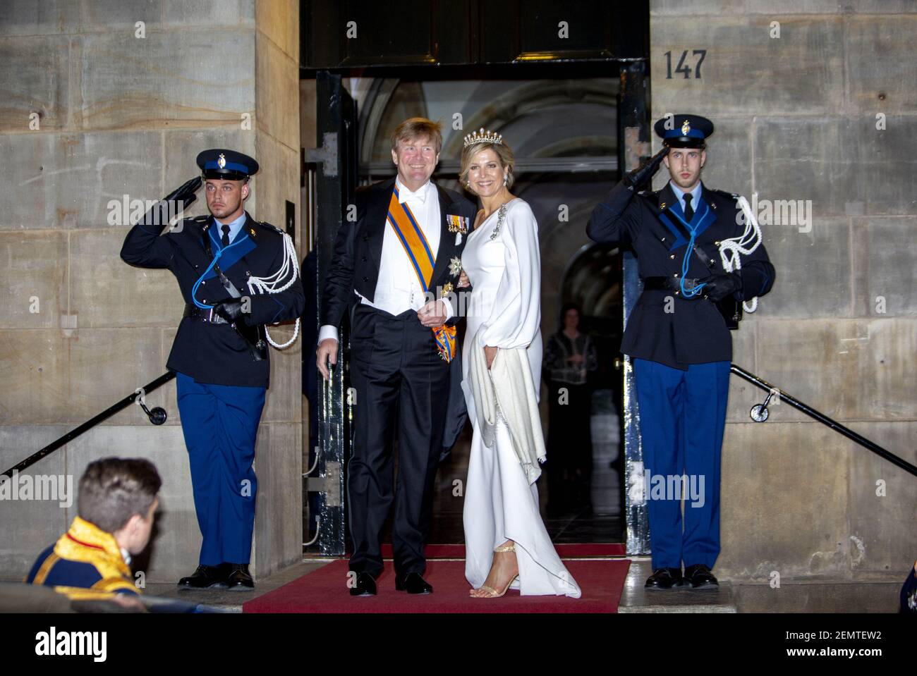 Queen Maxima and King Willem-Alexander leaving the gala dinner for the ...