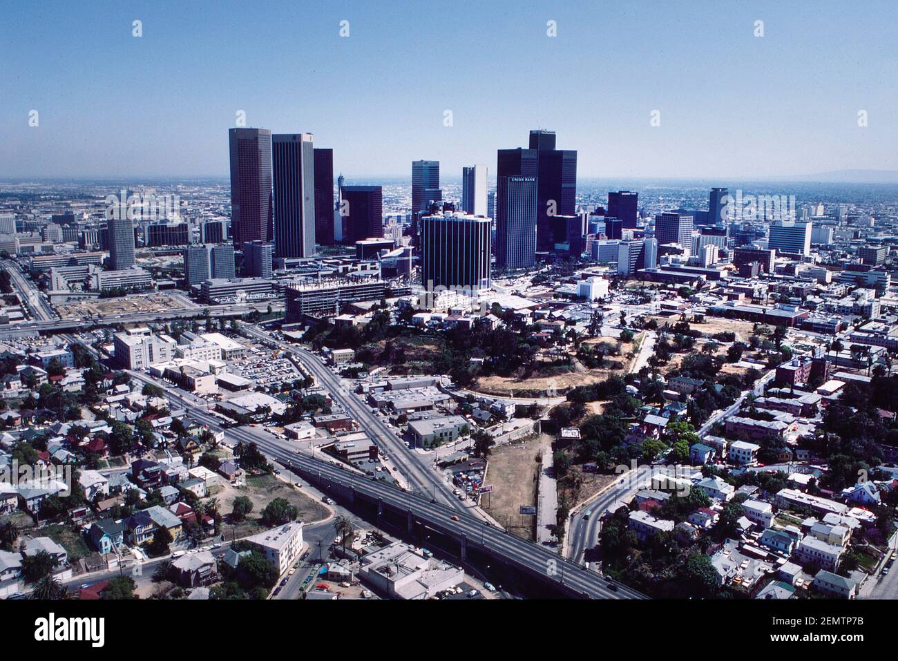 Aerial View Of Downtown Los Angeles In 1984 Stock Photo Alamy
