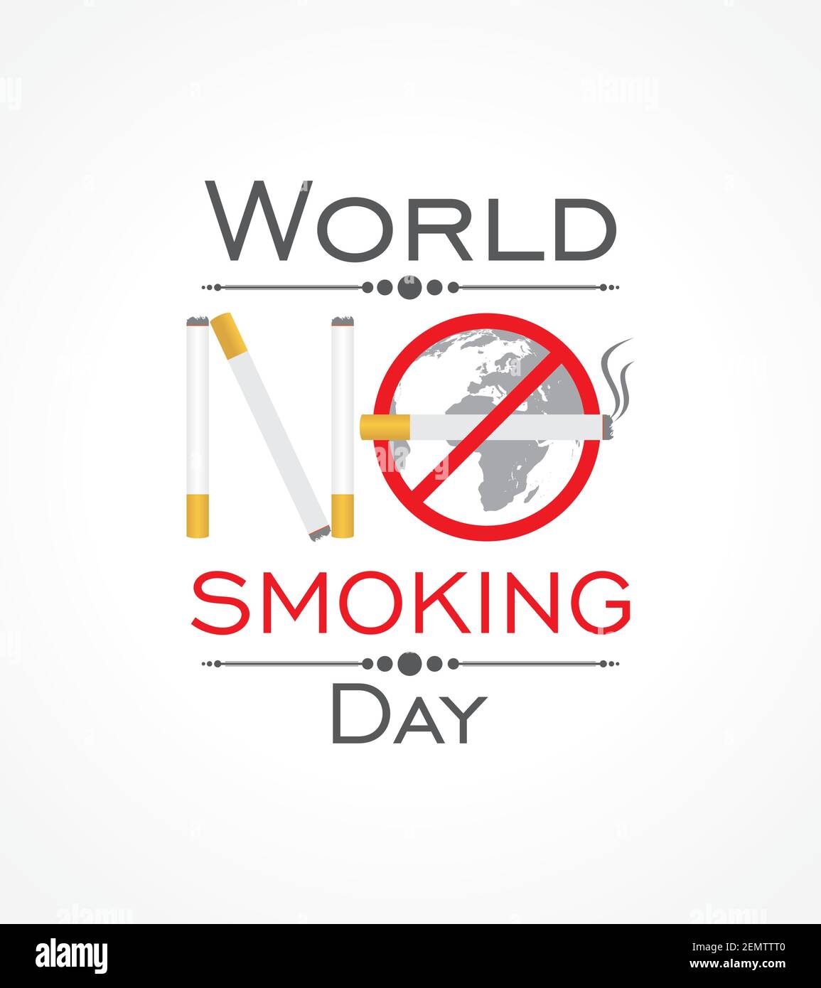 Vector illustration of World No Smoking day observed on second Wednesday of  march Stock Vector Image & Art