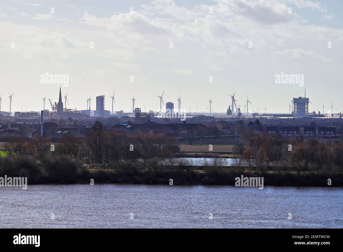 A view across Goole in East Riding of Yorkshire Stock Photo