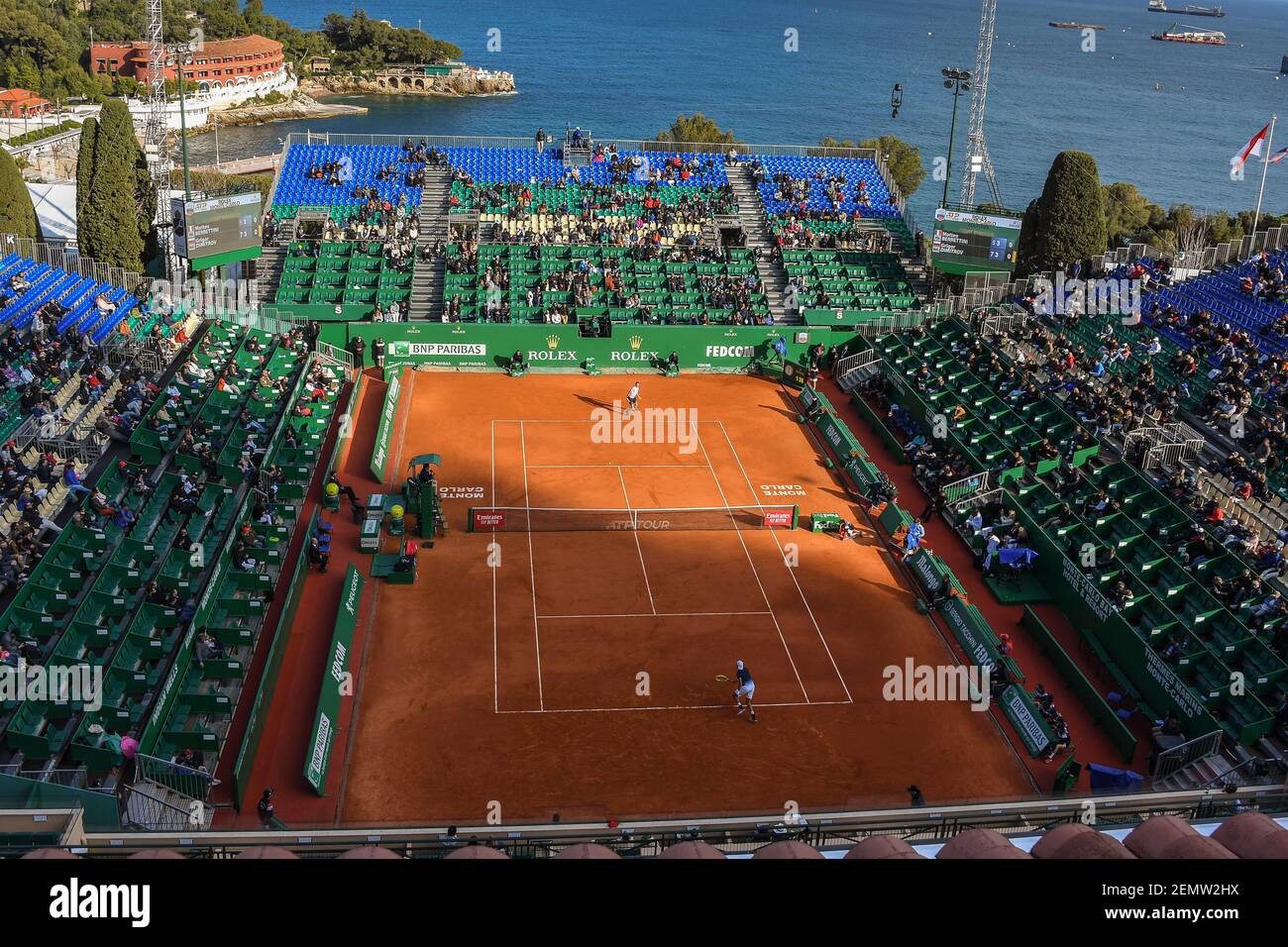 Matteo Berrettini vs Grigor Dimitrov - Tennis Rolex Monte Carlo Masters 2019  on April 14, 2019. (Photo by Lionel Urman/Sipa USA Stock Photo - Alamy
