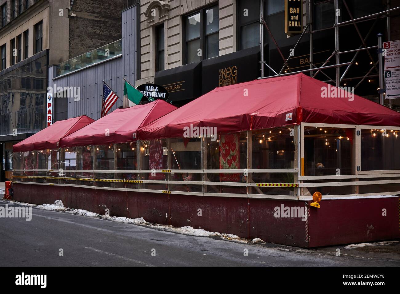 The Keg room Bar and Restaurant on West 36th street outdoor dining