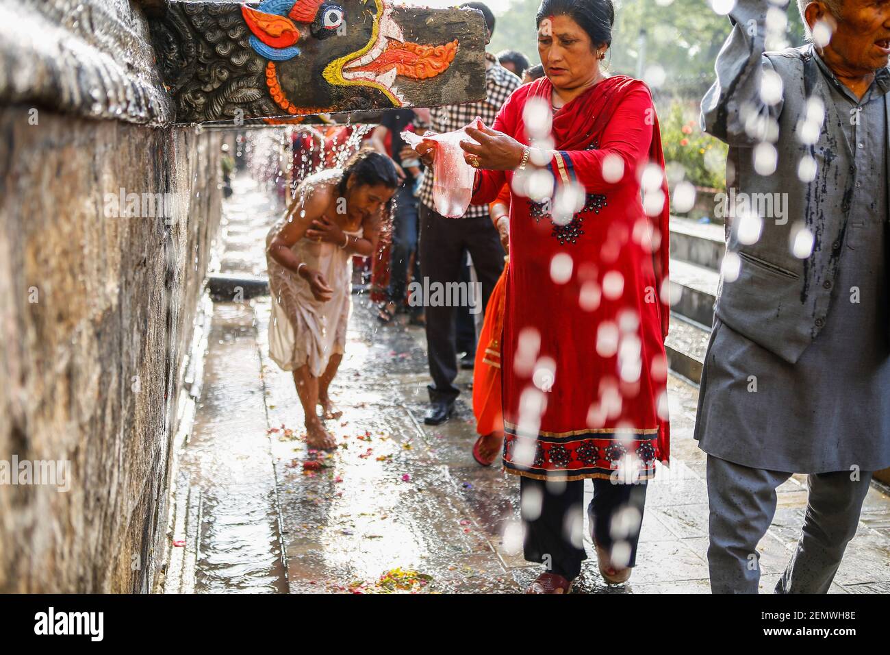 Nepalese Devotees Takes Holy Bath From 22 Stone Taps During Baisdhara ...