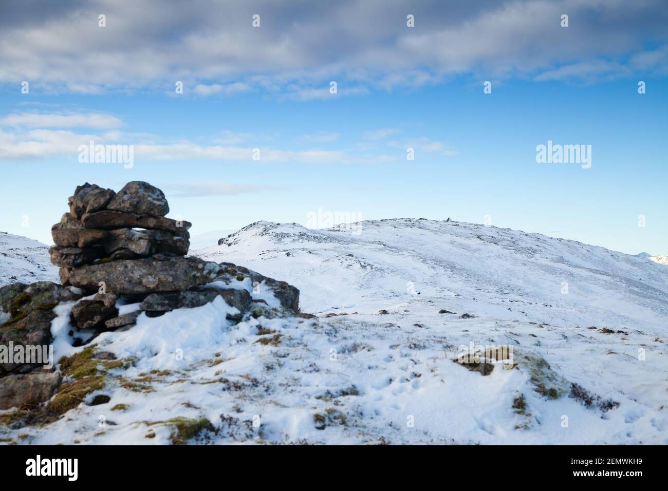 Looking towards the summit of the Corbett  Meall Dubh in the Scottish Highlands Stock Photo