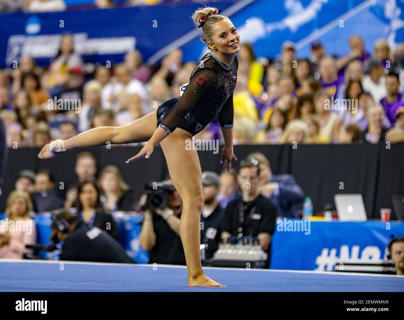 April 19, 2019 Utah's MyKayla Skinner performs on the floor exercise