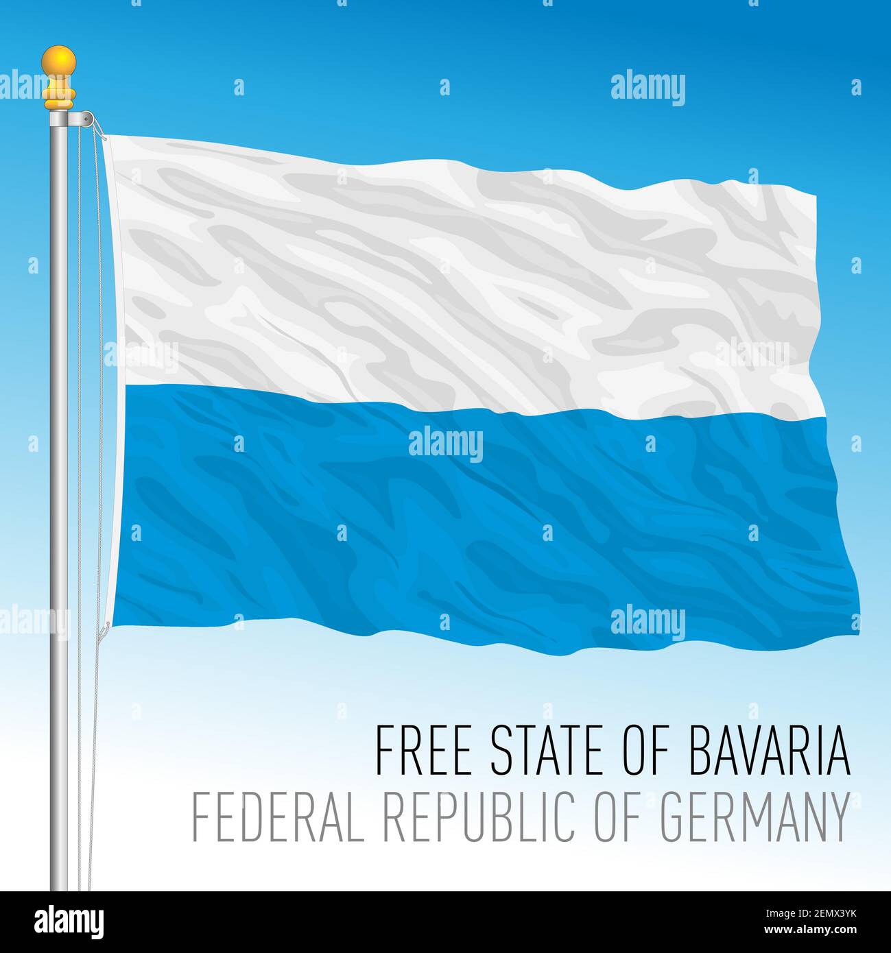 Bavaria lander flag, federal state of Germany, europe, vector illustration Stock Vector