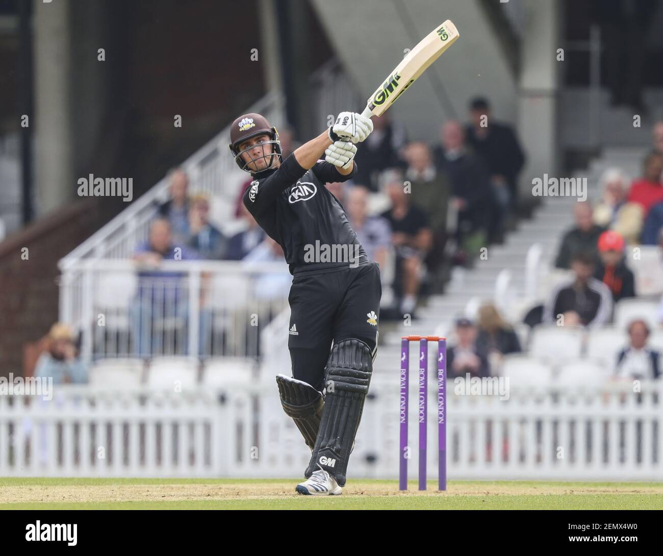 LONDON, UK. 23 April 2019: Will Jacks of of Surrey plays a shot and is caught out during the Surrey v Essex, Royal London One Day Cup match at The Kia Oval. (Photo by Mitchell Gunn/ESPA/Cal Sport Media/Sipa USA) Stock Photo