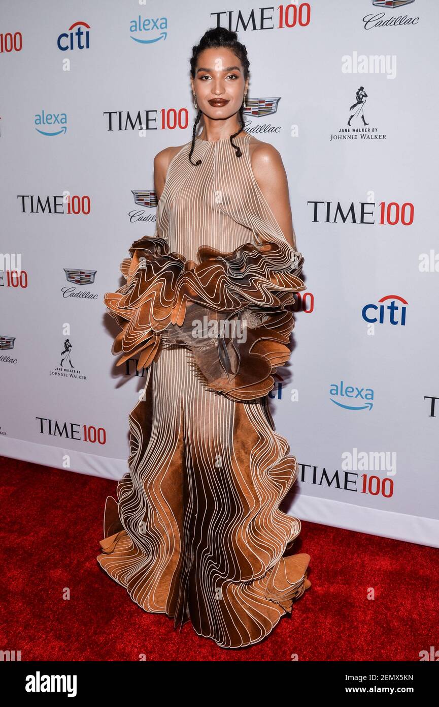 Indya Moore walking the red carpet at the 2019 Time 100 Most