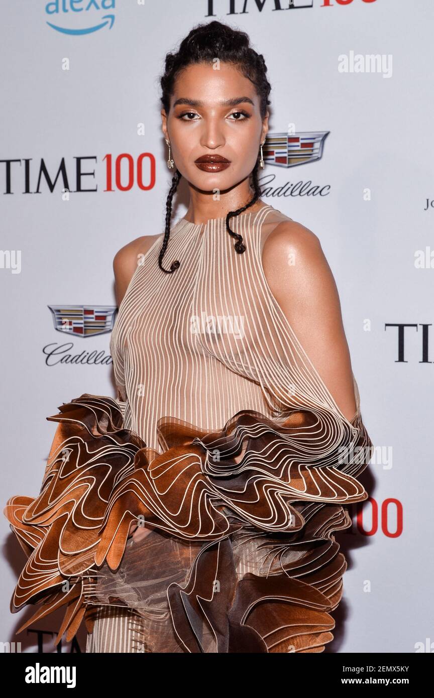 Indya Moore walking the red carpet at the 2019 Time 100 Most