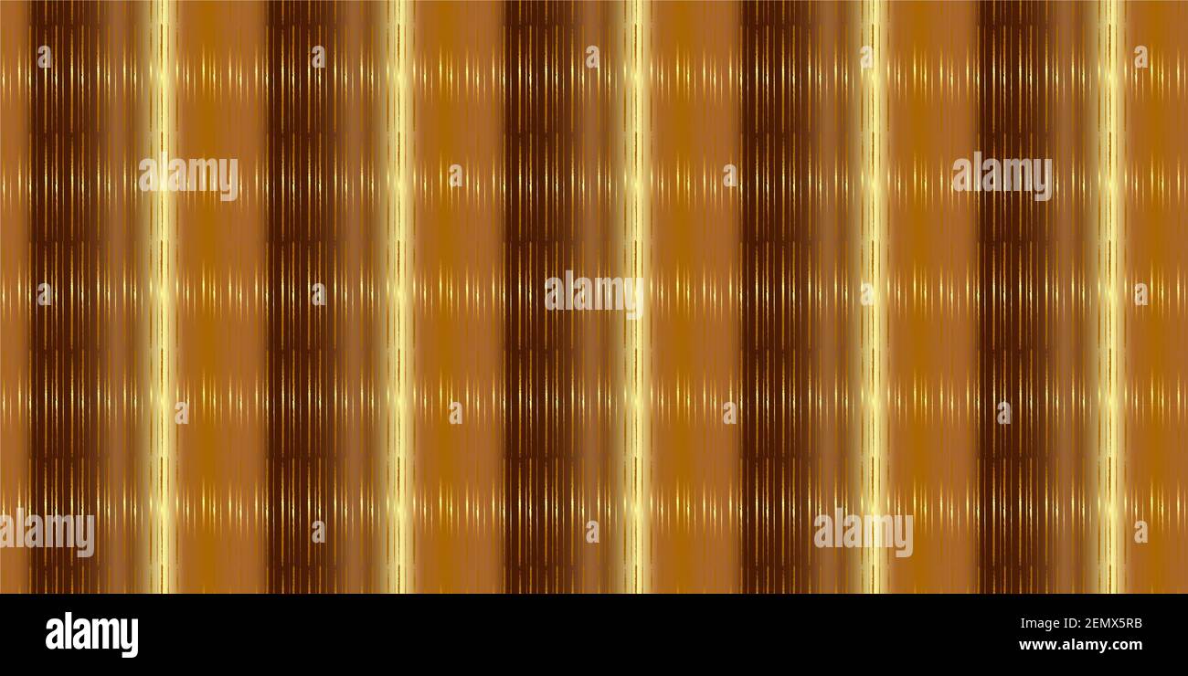 Striped golden abstract background with glitter and shims. Seamless striped pattern with sparkling strokes lines. Stock Photo