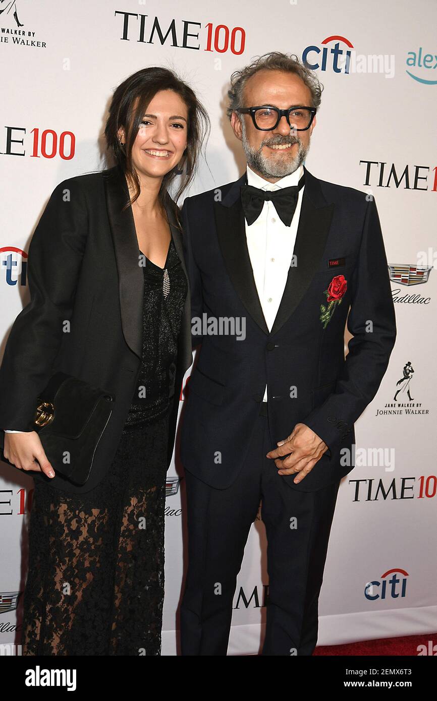 Alexa Bottura and father Massimo Bottura attend the 2019 TIME 100 Most  Influential People in the World Gala on April 23, 2019 at Frederick P Rose  Hall, Lincoln Center in New York,