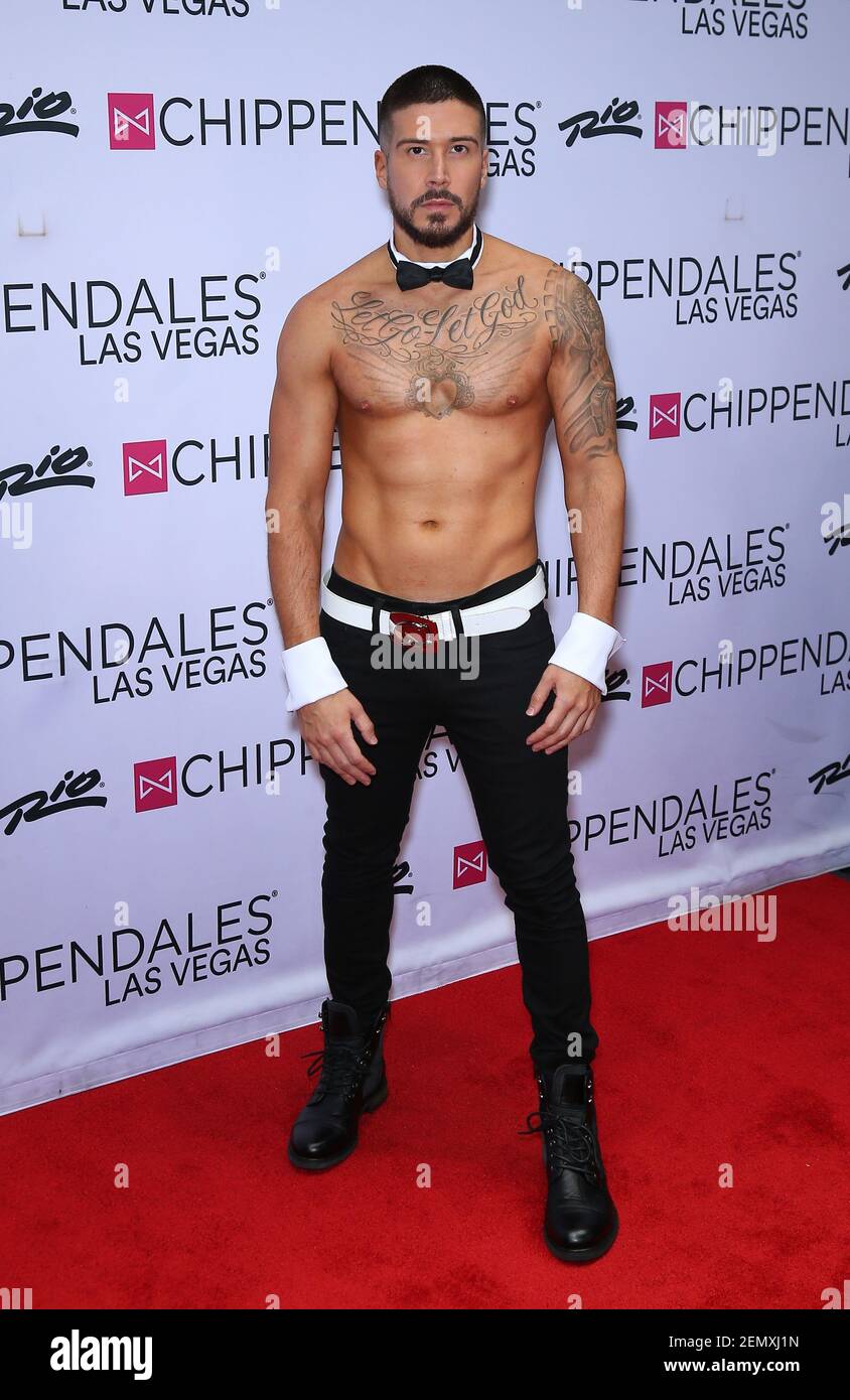 13 April 2019 - Las Vegas, NV - Vinny Guadagnino. The Jersey Shore's Vinny  Guadagnino makes debut as Chippendales Celebrity Guest Host at Rio  All-Suite Hotel and Casino. Photo Credit: MJT/AdMedia/Sipa USA
