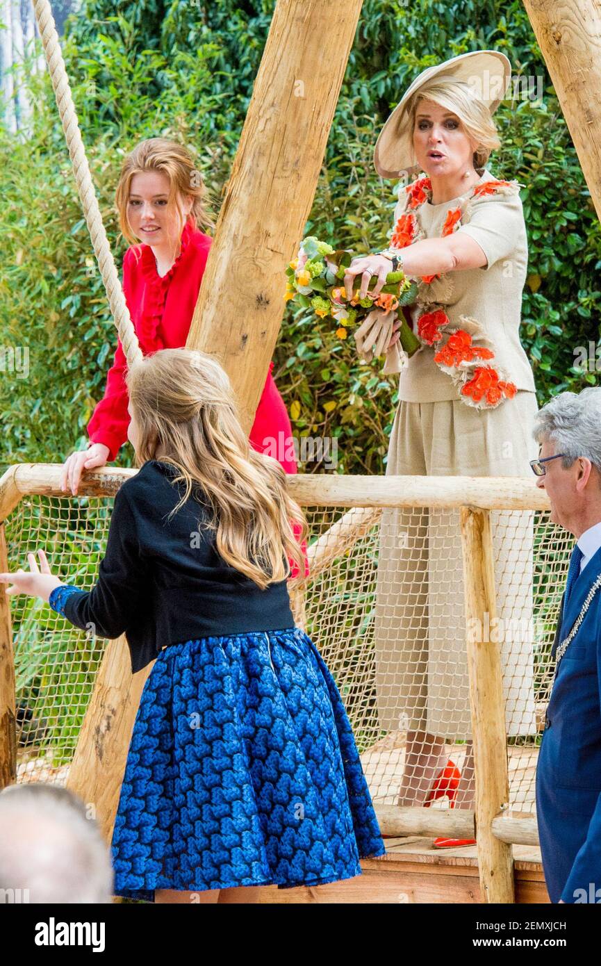 Queen Maxima with princess Alexia and princess Ariane celebrating King ...