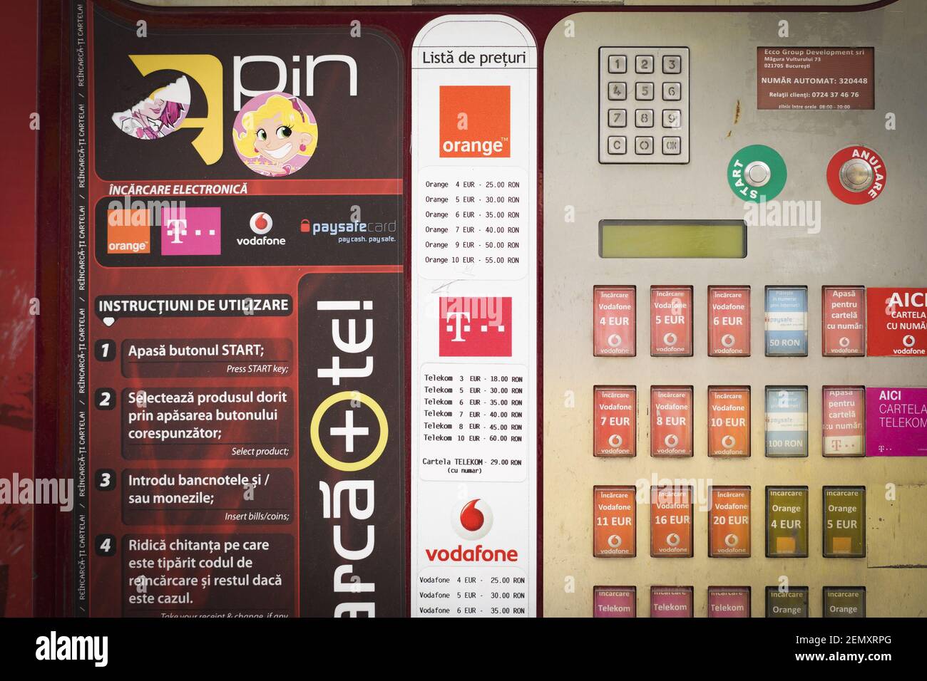 A vendig machine for mobile sim cards is seen in Bucharest, Romania on  April 29, 2019. (Photo by Jaap Arriens / Sipa USA Stock Photo - Alamy
