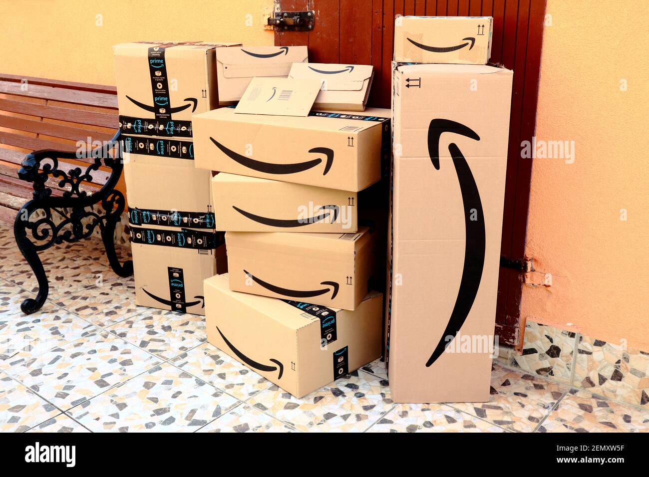 AMAZON Shipping Cardboard Boxes. Amazon is an American Multinational