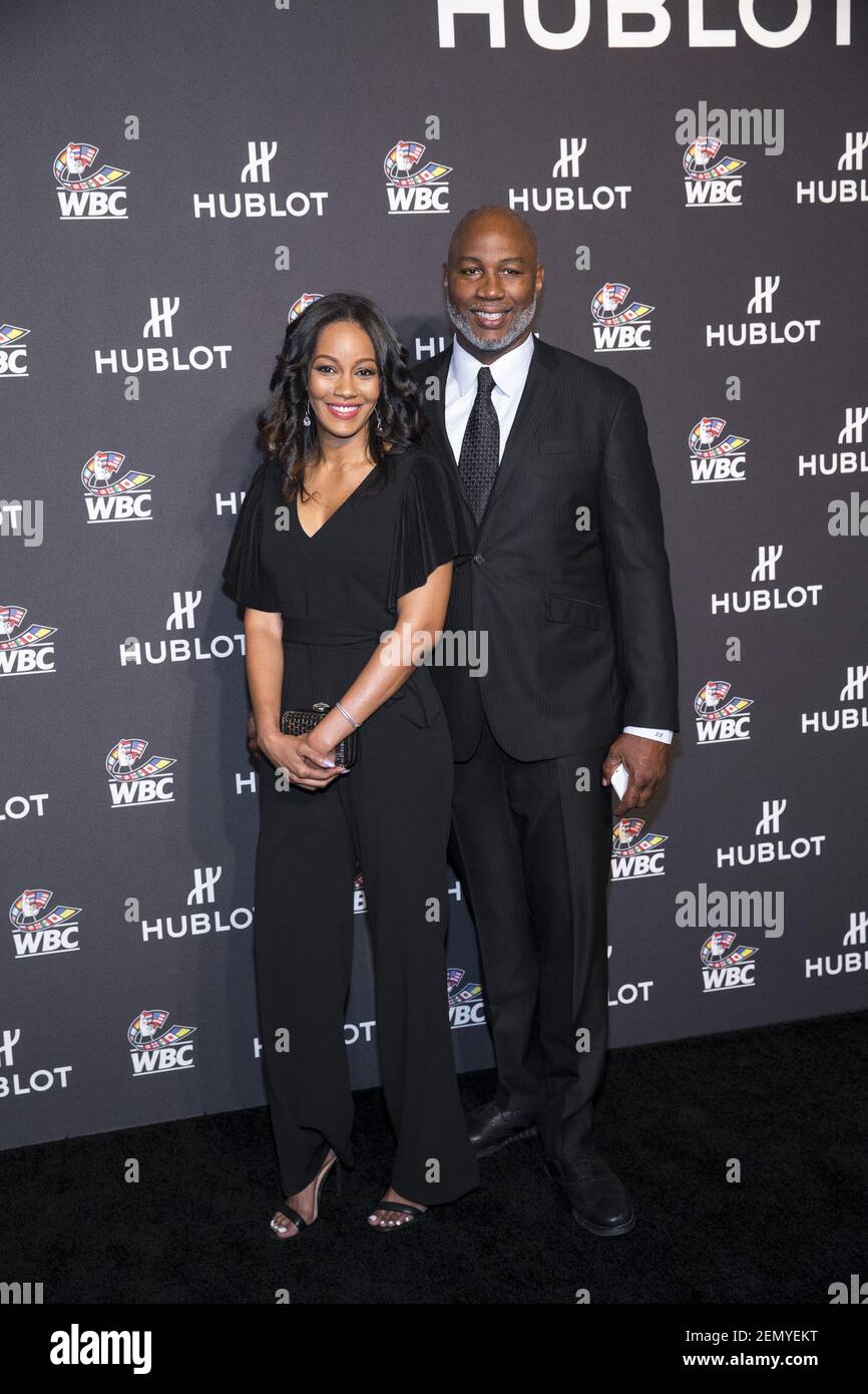Violet Chang and Lennox Lewis attend the Hublot x WBC Night of