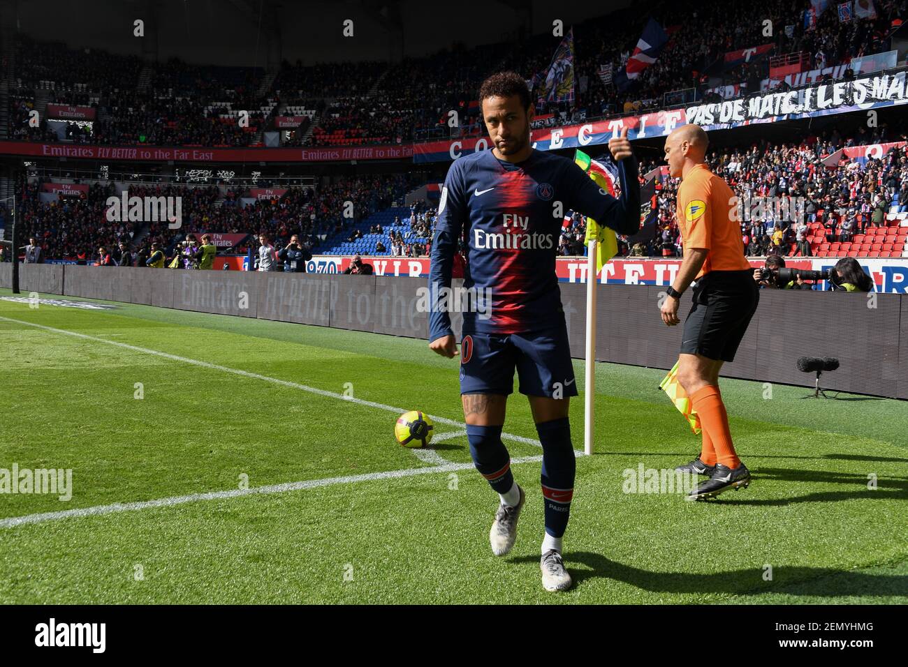 Neymar - Football : PSG vs Nice - Ligue 1 May 4, 2019 at Parc des Princes, Paris. (Photo by Lionel Urman / Sipa USA) Stock Photo
