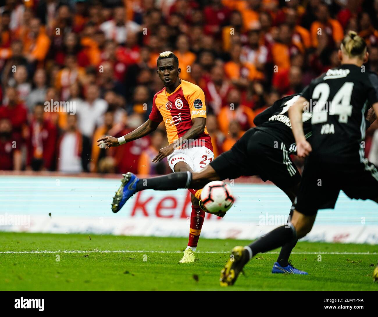 May 5, 2019 Henry Onyekuru of Galatasaray passing the ball during the Turkish Super Lig match